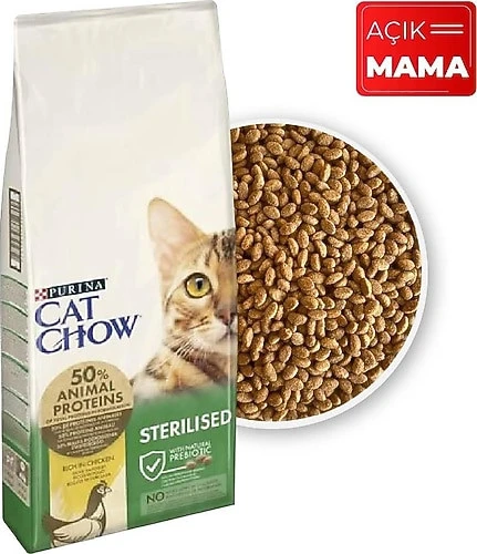 Cat Chow Sterilised Tavuklu 6 kg Yetişkin Kedi Maması - Açık Paket ürün görseli 1