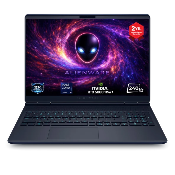 Dell Alienware 16X Aurora AC16251 Ultra 9 275HX 16GB 1TB + 512GB SSD 8GB RTX5060 115W 16 WQXGA 240Hz Windows 11 ürün görseli 1