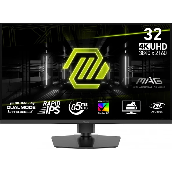 MSI MAG 322URDF E16 31.5 3840x2160 4K UHD 0.5ms 320Hz HDMI DP HDR 400 FreeSync Rapid IPS Gaming Monitör ürün görseli 1