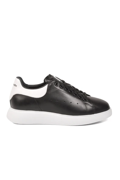 Siyah Beyaz Bağcıklı Unisex Sneaker ürün görseli 1