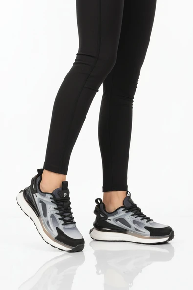 Gri Siyah Hafızalı Taban Unisex Spor Ayakkabı ürün görseli 1