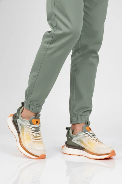 Beyaz Haki Hafızalı Taban Unisex Spor Ayakkabı ürün görseli 1