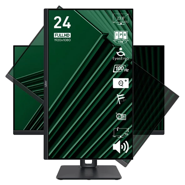 MSI PRO MP245PG 23.8 1920x1080 100Hz 1ms HDMI VGA DP Adaptive Sync IPS Monitör ürün görseli 1