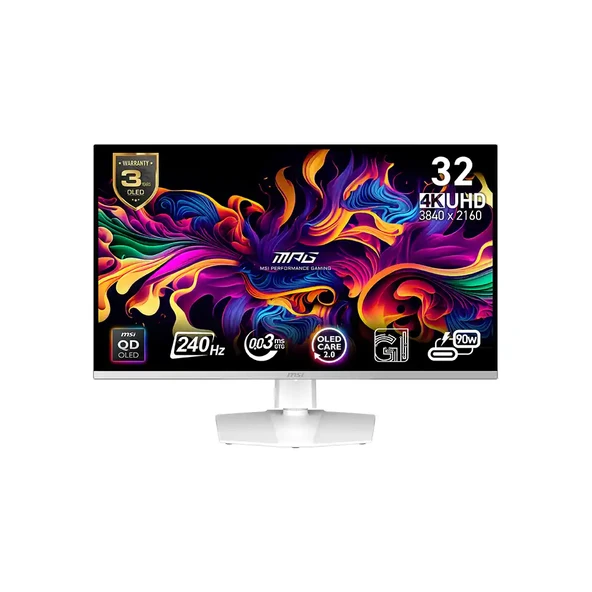 MSI MPG 321URXW QD-OLED 31.5 3840x2160 UHD 240Hz 0.03 ms HDMI DP Type-C True Black 400 G-Sync QD-OLED Gaming Monitör ürün görseli 1