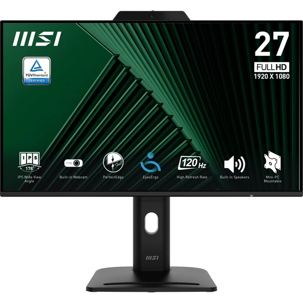 MSI PRO MP272PMG 27 1920x1080 120Hz 1ms HDMI VGA DP Type-C IPS Monitör ürün görseli 1