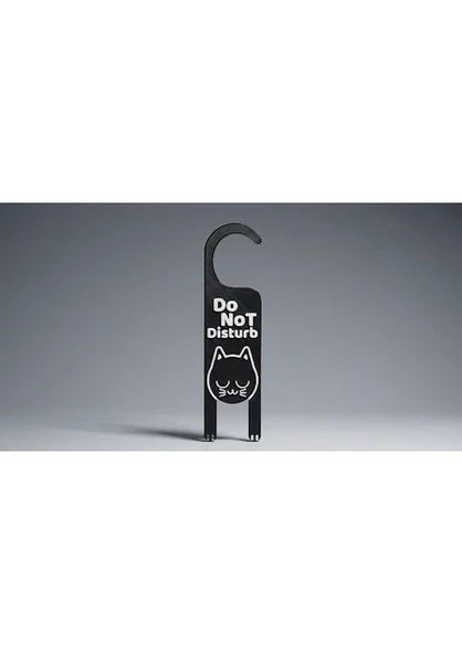 Kedi Kapı Kolu Askısı - Do Not Disturb Temalı 3D Baskı Dekoru ürün görseli 1