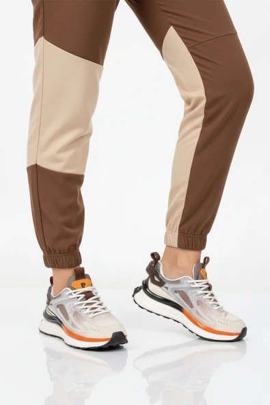 Beyaz Kahve Hafızalı Taban Unisex Spor Ayakkabı ürün görseli 1