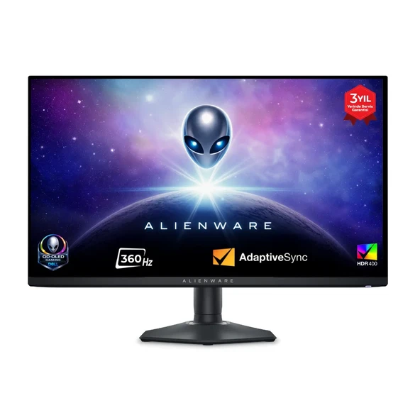 Dell Alienware AW2725DF 27 2560x1440 360Hz 0.03 ms HDMI DP Type-C HDR TrueBlack 400 QD-OLED Gaming Monitör ürün görseli 1