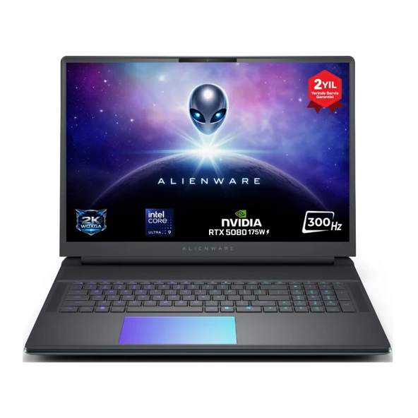 Dell Alienware 18 Area-51 AA18250 Ultra 9 275HX 64GB 3TB SSD 16GB RTX5080 175W 18 WQXGA 300Hz Windows 11 Pro İngilizce Klavye ürün görseli 1