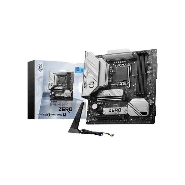MSI B760M Project Zero Wi-Fi Intel LGA1700 DDR5 Micro ATX Anakart ürün görseli 1