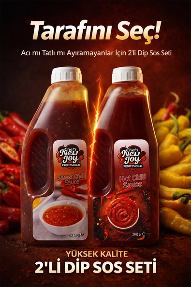 2'li Gurme Dip Sos Seti - Sweet Chili (2480g) + Hot Chili (2400g) Tatlı Acı Sos ürün görseli 1