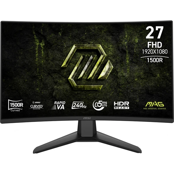 MSI MAG 274CF X24 27 1920x1080 FHD 240Hz 0.5ms Curve 1500R HDMI DP FreeSync Premium Rapid VA Gaming Monitör ürün görseli 1