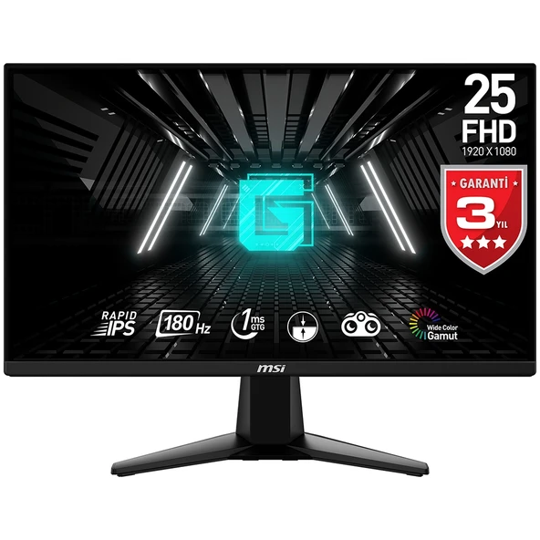 MSI G255F 24.5 1920x1080 180Hz 1ms HDMI DP IPS Gaming Monitör ürün görseli 1