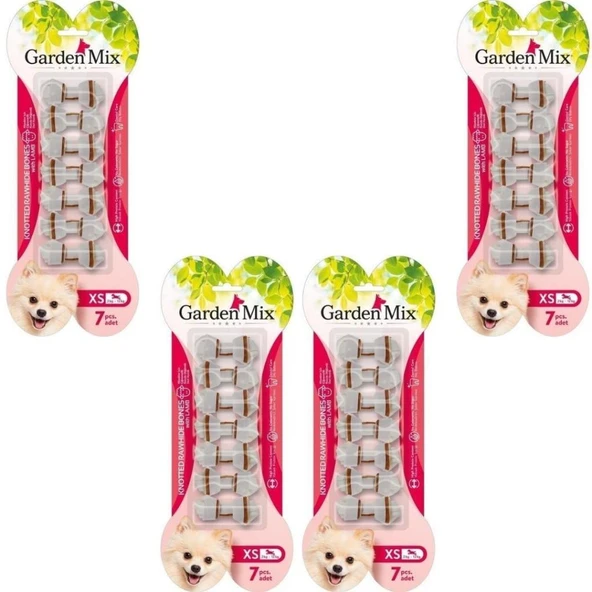 Garden Mix Kuzulu Düğümlü Deri Kemik - XS (7'li) x 4 Adet ürün görseli 1