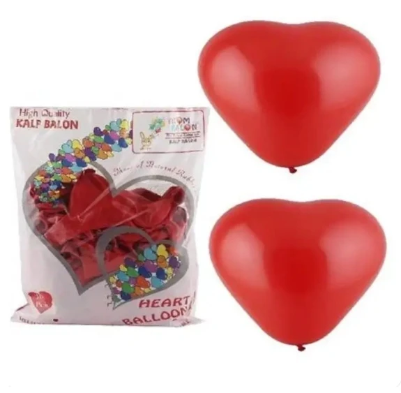 Atom Kalp Balon Kırmızı 100Lü ürün görseli 1