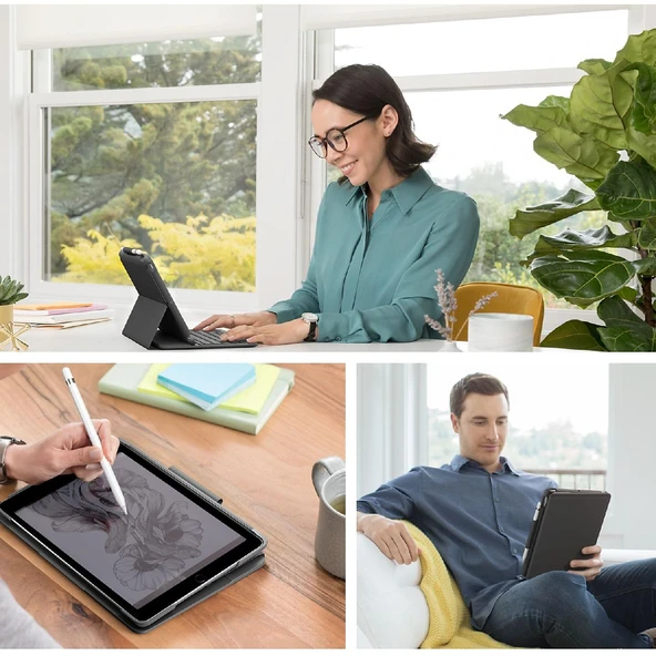 Logitech Slim Folio 10.2" iPad 7. 8. 9. Nesil İçin Klavyeli Kılıf (TÜRKÇE) ürün görseli 1
