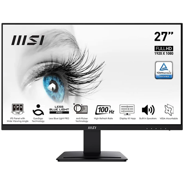 MSI PRO MP273A 27 1920x1080 100Hz 1ms HDMI VGA DP IPS Monitör ürün görseli 1