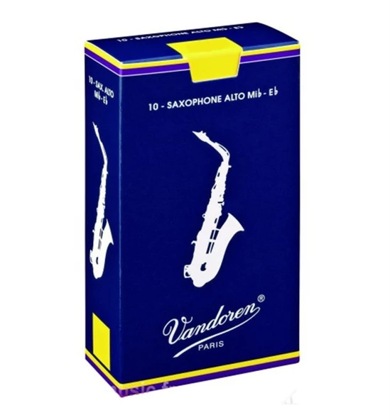 Vandoren SR213 Traditional Mavi Kutu Alto Saksafon Kamışı No: 3.0 (Profesyonel) - 10'lu Paket | Esnek Üfleme Tepkisi ve Üstün Malzeme Kalitesi ürün görseli 1