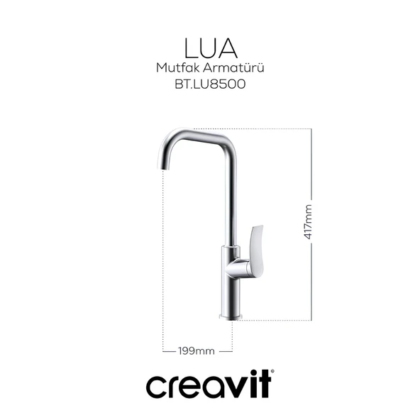Creavit Lua Krom Şelale Eviye Bataryası LU8500 - Resim 3