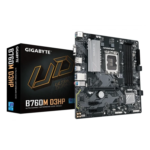 Gigabyte B760M D3HP DDR5 5600 MHz 2xM.2 10G LAN Micro-ATX Soket 1700 ürün görseli 1