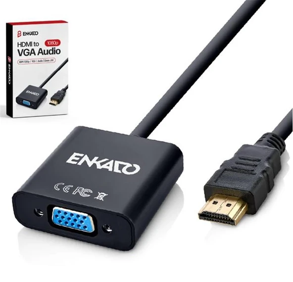 ENKADO EKD-HV10 HDMI TO 1080P VGA + AUDİO ADAPTER ürün görseli 1