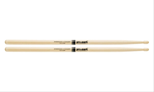 Promark TX747BW 747B Super Rock Hickory Baget (Profesyonel) | 5B'den Daha Uzun ve Kalın Tasarım, Maksimum Güç ve Projeksiyon, Sert Vuruşlar İçin Ekstra Dayanıklılık ürün görseli 1