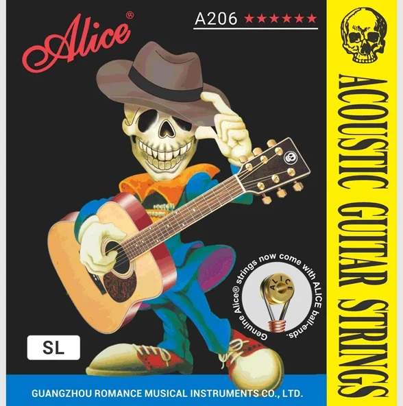 Alice A206-SL Akustik Gitar Teli (11-52 Super Light) | Bakır Kaplama ile Sıcak Akustik Tını Kolay Bend İmkanı ve Rahat Çalım ürün görseli 1