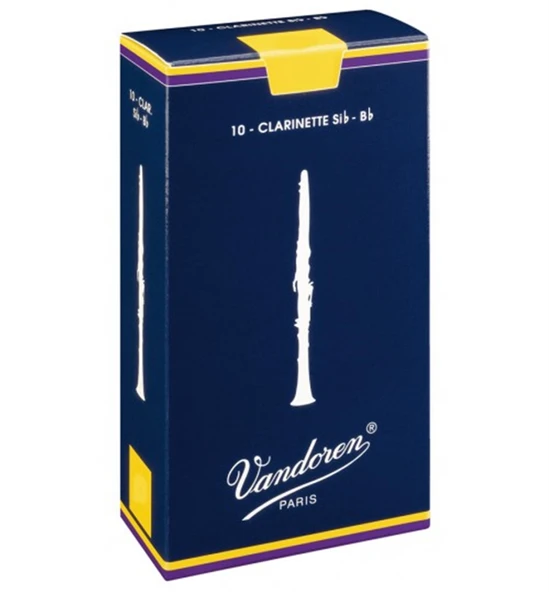 Vandoren CR104 Traditional Bb Klarnet Kamışı No: 4.0 (Profesyonel) - 10'lu Kutu | Esnek Üfleme Tepkisi, Tutarlı Malzeme Kalitesi ve Zengin Harmonik İçerik ürün görseli 1
