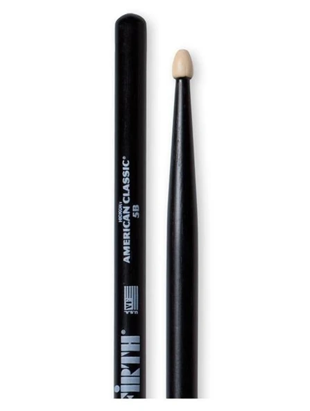 Vic Firth V5BB American Classic 5B Black Baget | Siyah Kaplama - Şık Görünüm - Ahşap Uç ürün görseli 1