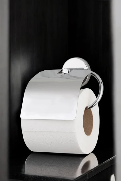 5 Yıl Garantili DELTALİNE Premium Yeni Model Paslanmaz Kapaklı Tuvalet Kağıtlığı WC Kağıtlık Tutucu ürün görseli 1