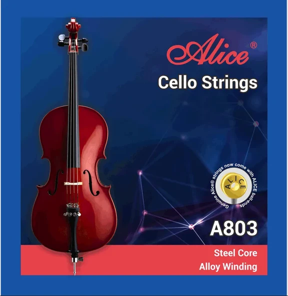 Alice A803-4 Tek Çello Do (C) Teli | Güçlü Alt Frekans Tepkisi Kararlı Akort ve Net Bas Tınısı ürün görseli 1