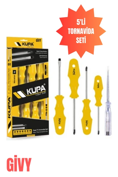 Kupa Tornavida Seti 5'li ürün görseli 1