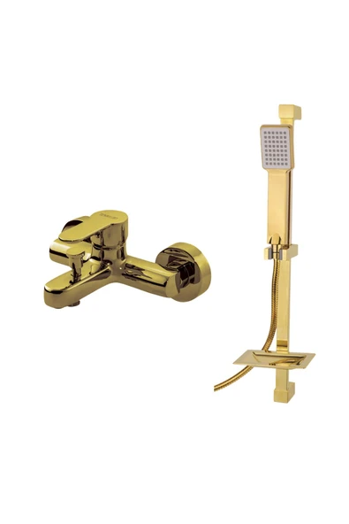 Newarc Domino Altın Banyo Bataryası ve Altın Sürgülü Üst Takımı 2'li Set 971518-431600 ürün görseli 1