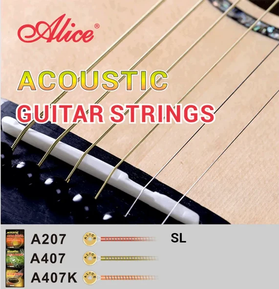 Alice A207-SL Akustik Gitar Teli (11-52 Super Light) | Bakır Alaşımı Sayesinde Gelişmiş Rezonans Dayanıklı Yapı ve Dengeli Ses ürün görseli 1