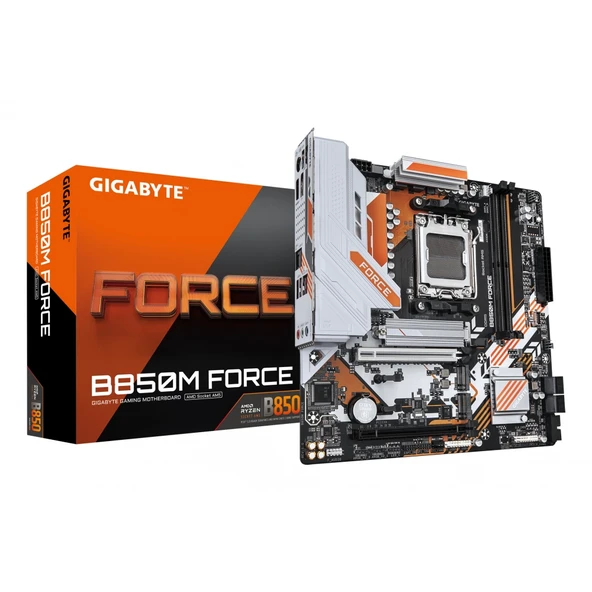 Gigabyte B850M FORCE DDR5 9600 MHz (OC) 3xM.2 DP 2.5G LAN Micro-ATX Soket AM5 ürün görseli 1