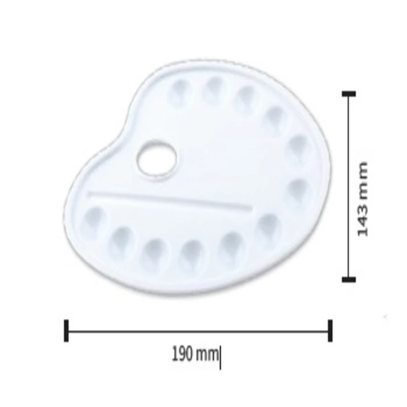 Oval Boya Paleti 19x14,3 cm Çok Bölmeli Plastik Ressam Paleti ürün görseli 1