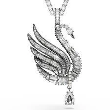 5723411 Swan Vienna Pendant And Brooch, Swan, White, Ruthenium Plated ürün görseli 1