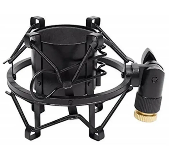 HBK M15 Mikrofon Shock Mount Tutucu | Metal Gövde Yapısı Titreşimleri ve Darbe Seslerini Engelleyen Elastik Askılı Stüdyo Aparatı ürün görseli 1