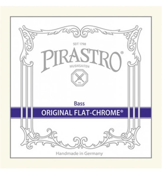 Pirastro 347020 Original Flat-Chrome Orkestra Set Kontrabass Teli | Zengin Alt Frekanslar, Güçlü Projeksiyon, Orkestra Standardı ürün görseli 1