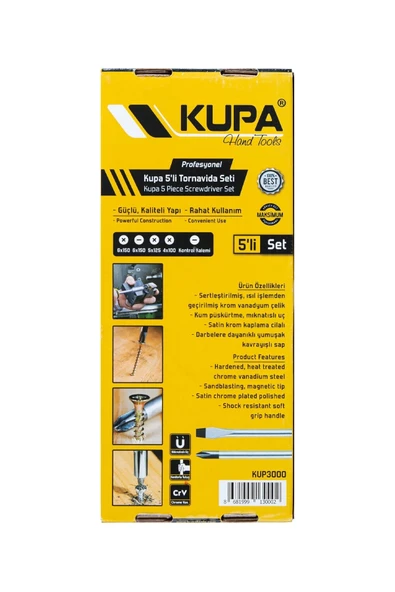 Kutulu 5 Parça Tornavida Takımı Tornavida Seti 5 - Resim 6