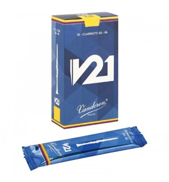 Vandoren CR8035 V21 Bb Klarnet Kamışı No: 3.5 (Profesyonel) - 10'lu Kutu | Esnek Üfleme Tepkisi, Tutarlı Malzeme Kalitesi ve Zengin Harmonikler ürün görseli 1