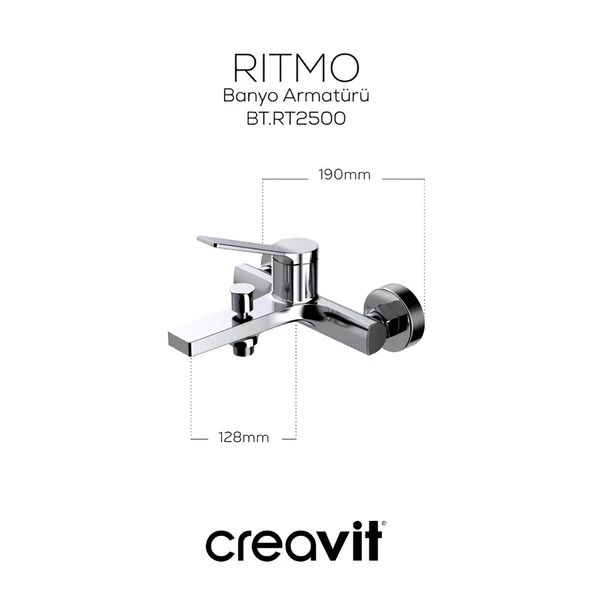 Creavit Ritmo Krom Banyo Bataryası RT2500 - Resim 3