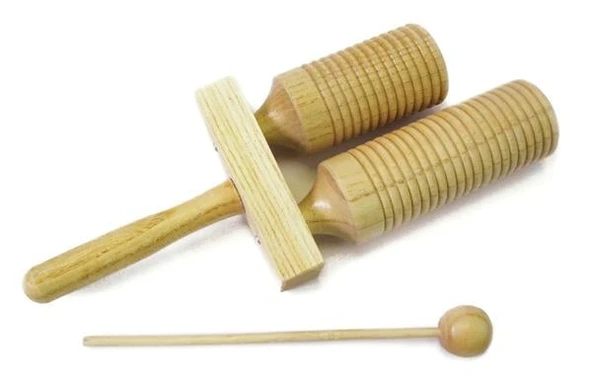 Maxtone TC-55 Çiftli Ahşap Agogo - Wood Block (Perküsyon) | İki Farklı Nota Aralığı, Doğal Ahşap Tınısı, Otantik Ses Karakteri ve Perküsyon Grupları İçin İdeal ürün görseli 1