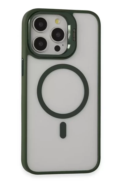 Joko Apple iPhone 15 Pro Kılıf Roblox Lens Magsafe Standlı Kapak - Koyu Yeşil ürün görseli 1