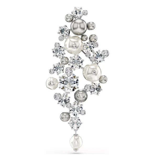 5722516 Constella Brooch,Crystal Pearl, Round Cut, White, Rhodium Plated ürün görseli 1