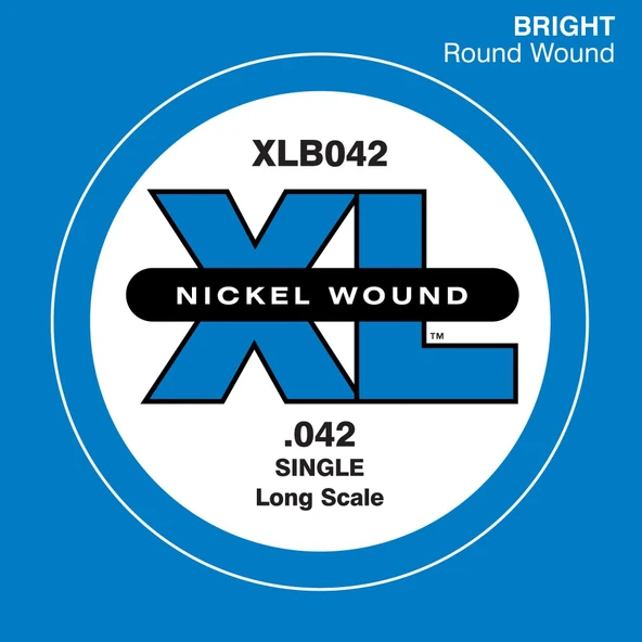 D'Addario XLB042 XL Nickel Wound Bas Gitar Tek Teli - 0.042 İnç (Aksesuar) | 0.042 İnç Kalınlık, Karakteristik XL Nickel Wound Parlaklığı, Mükemmel Projeksiyon ve Dayanıklı Yapı ürün görseli 1