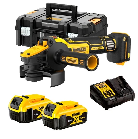 Dewalt DCG409VSP2T 18V 5.0 AH Çift Akülü Devir Ayarlı Avuç Taşlama ürün görseli 1