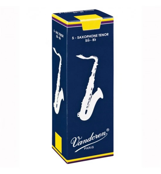 Vandoren SR223 Traditional Tenor Saksafon Kamışı No: 3.0 (Profesyonel) - 5'li Paket | Esnek Üfleme Tepkisi, Tutarlı Malzeme Kalitesi ve Zengin Harmonik İçerik ürün görseli 1