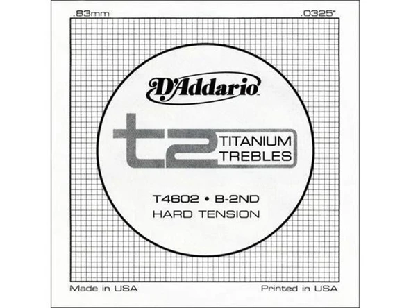 D'Addario T4602 T2 Series Klasik Gitar Tek Teli - 2. Tel Si/B (Aksesuar) | Yüksek Yoğunluklu Titanium Materyal, Berrak Ses Sinyali, Dengeli Tansiyon ve Uzun Ömürlü Performans ürün görseli 1