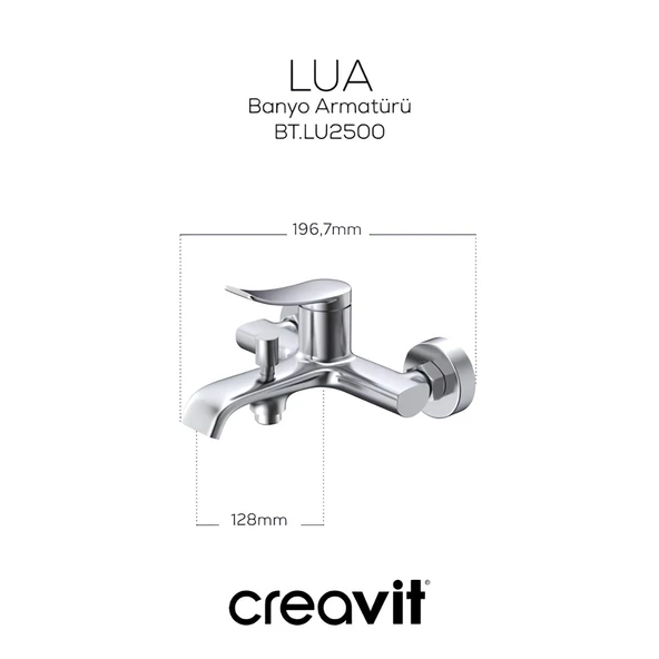 Creavit Lua Krom Şelale Banyo Bataryası LU2500 - Resim 4